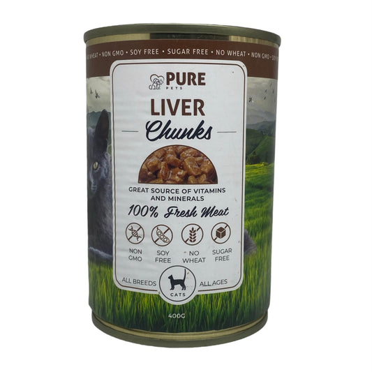 Purepet gravy chunks 400g liver canned chunks in gravy liver flavour