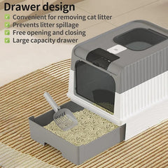 Liter box with top and side opening drawer 48*37