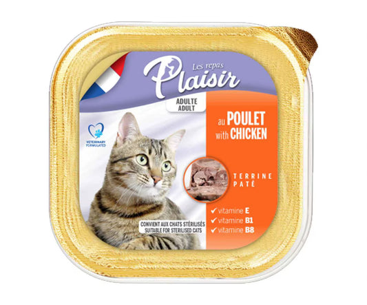 Plaisir pate 100g chicken علبة مطحون بنكهة الدجاج