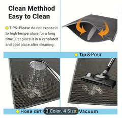 Double Layer Cat Litter Box Mat With Non-slip Backing, Washable Leak Proof Pet Cleaning Mat Cat Litter Trapping Mat