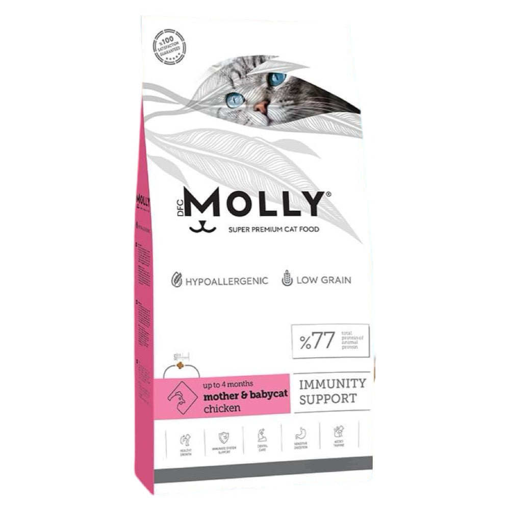 Molly 2kg mother & baby للقطط الصغيرة والأم بنكهة الدجاج