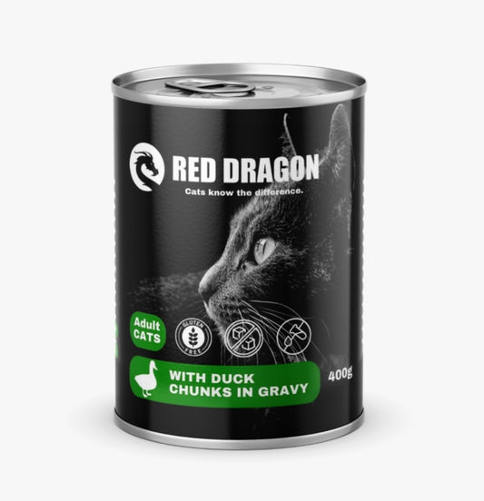 Red drogon gravy chunks 400g duck canned chunks in gravy with duck flavour