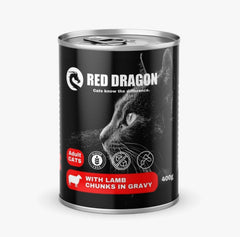 Red drogon gravy chunks 400g lamb canned chunks in beef flavoured gravy