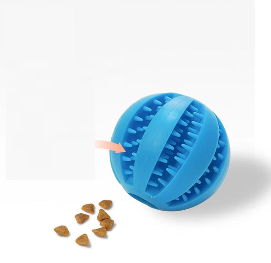 Rubber ball toy with the possibility of placing treats inside it