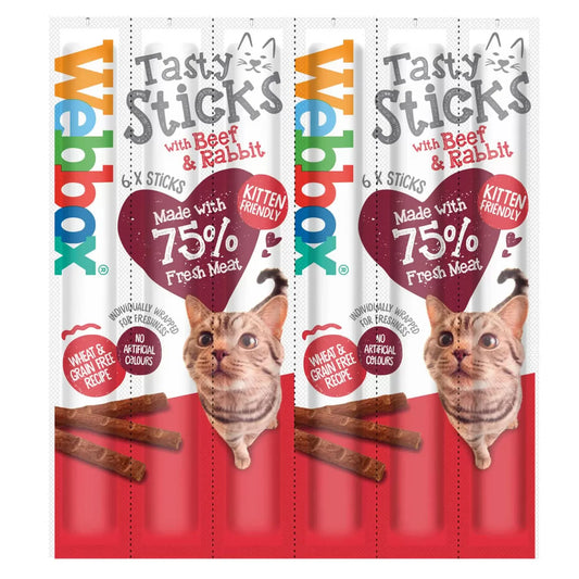 Webbox Tasty Sticks with beef & rabbit 6 sticks