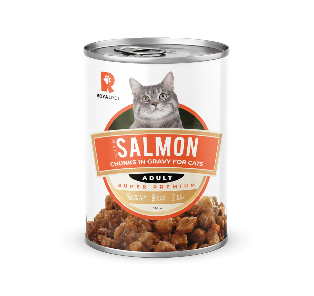 Royalpet gravy chunks 400g salmon canned chunks in gravy with salmon flavour