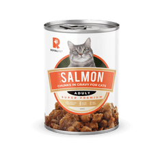 Royalpet gravy chunks 400g salmon canned chunks in gravy with salmon flavour