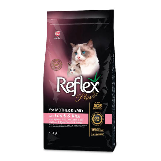 Reflex plus 1.5 kg mother &amp; baby lamb for kittens and mother with meat flavour